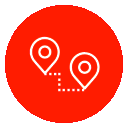 location path way start destination map pin rojo